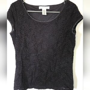 Pursuits Ltd. Black Lace Top Size Medium